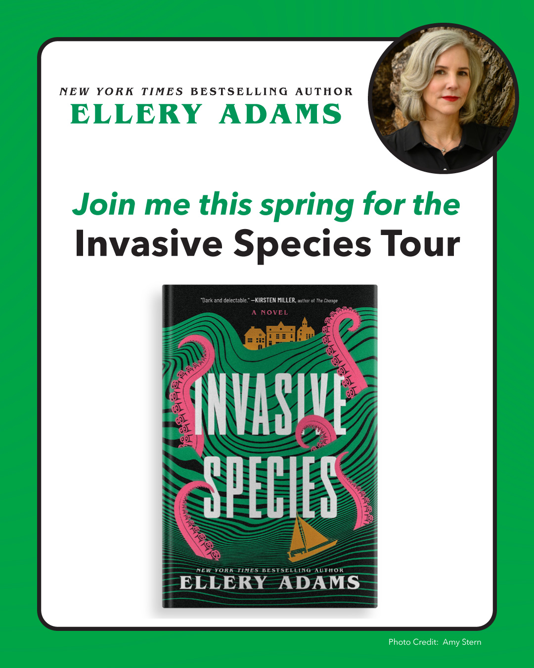 Ellery Adams' Spring 2026 Tour Dates for Invasive Species